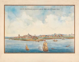 New York from the Sea in the 17th Century