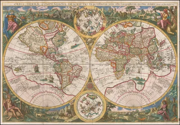 1596 Map of the World - Orbis Terrae Compendiosa Descriptio