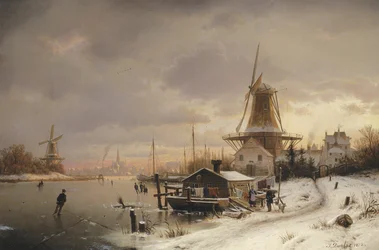 House Boat on a Frozen River