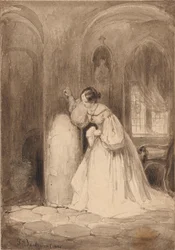 Interior with Standing Woman by a Column