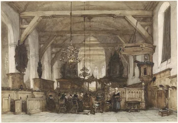 Interior of the Old Church in Maasland