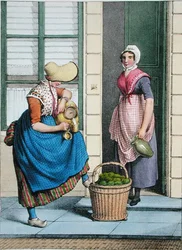 A Woman Selling Milk and Vegetables, Illustration from 