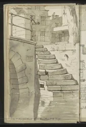 Stairs to the Canal at Koorstraat in Delft