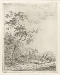 Mountainous Landscape with Shepherd, Shepherdess, and Cattle