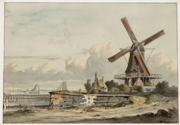 Bolwerk het Blauwhoofd with Mill De Bok