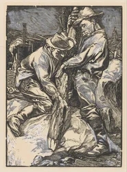 Construction Workers Piling
