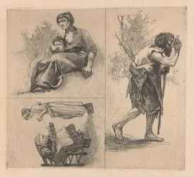 Three Scenes with Human Figures