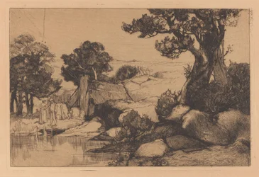 Landscape with Man and Woman on the Shore