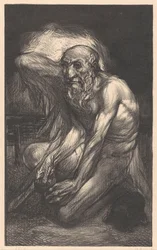 Seated Bearded Man with Wings
