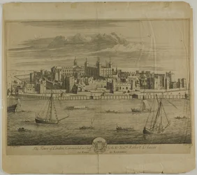 The Tower of London, plate five from Britannia Illustrata