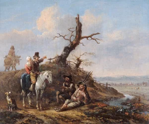 Landscape with Travellers Resting and Couple on Horseback