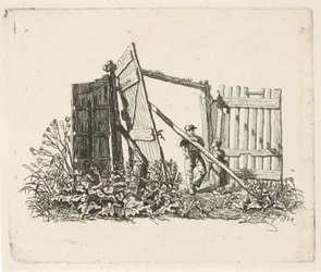 Two Figures by an Open Gate