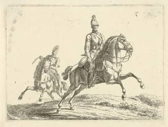 Two Soldiers on Horseback