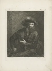 Portrait of an unknown man with a feathered beret