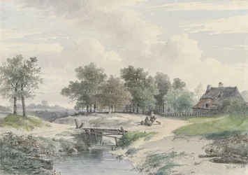 Landscape with Bridge and Figures near a Farm