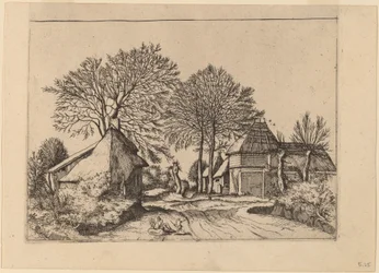 Road with Barn and Cottages
