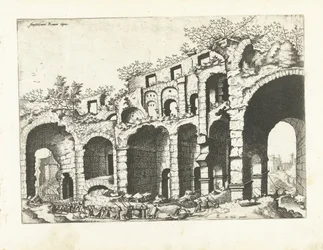 View of an Amphitheater Probably the Colosseum (Romeinse ruïnes, 1561)