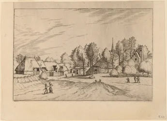 Country Village with Church Tower