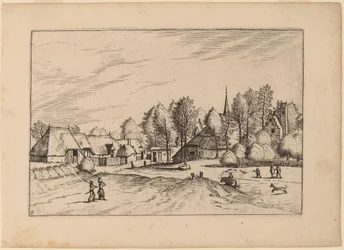 Country Village with Church Tower
