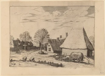 Village Street with Hay Cart