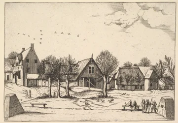 Country Village, Archers in the Foreground from Multifariarum Casularum Ruriumque Linea