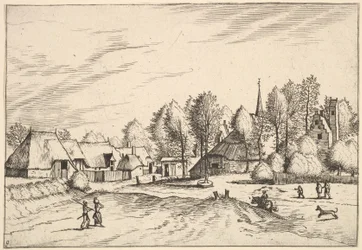 Country Village with Church Tower, 1559-61