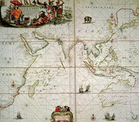 Map of Africa, India, Indian Ocean and East Indies