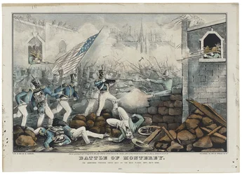 Battle of Monterey on 7 July 1846, Litho by Nathaniel Currier