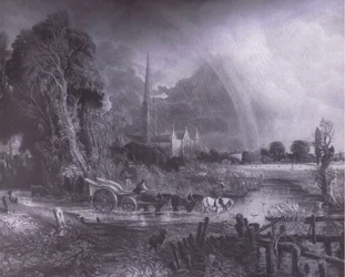 Salisbury Cathedral from the meadows, Bibbys Annual