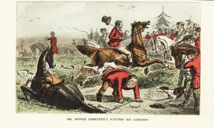 Huntsman Losing Control of His Horse During a Foxhunt
