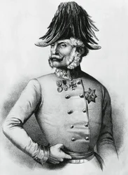 Portrait of Ferencz Gyulai, Austro-Hungarian general and politician, engraving