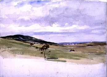 Landscape with a Windmill and Village, 19th Century