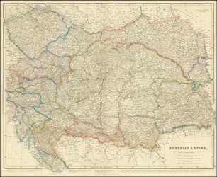 1858 map of the Austrian Empire by John Arrowsmith