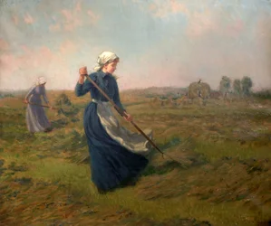 Girl Haymaking