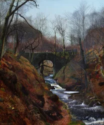 Barden, Ghyll Beck / Painting, 1867, by J.A. Grimshaw