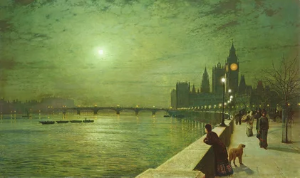 Light Reflections on the Thames at Westminster