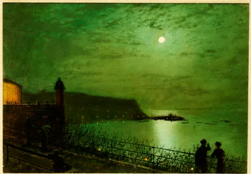 Scarborough by Moonlight from the steps of the Grand Hotel
