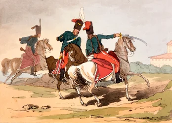 Hussars in Hungarian Style Uniforms, Illustration from 