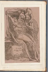 Man Draping a Cloak Over an Old Naked Man