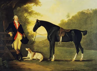 Officer of the Royal Horse Guards With His Charger and Dog