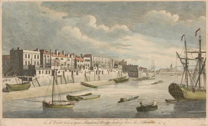 A View Taken near Limehouse Bridge, Looking Down the Thames