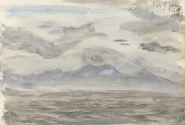 Seascape with cloudy sky