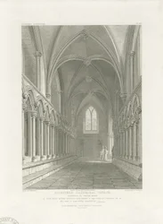Interior of Lichfield Cathedral - Vestibule of Chapter House (engraving)