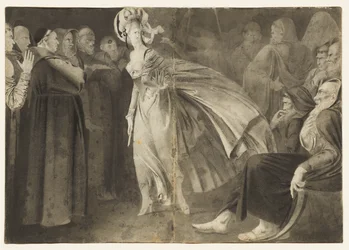Woman Standing among the Friars (recto)