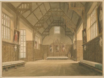 Cambridgeshire - Trinity College Hall - Interior View