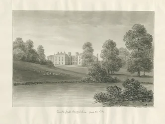 Enville Hall: sepia drawing