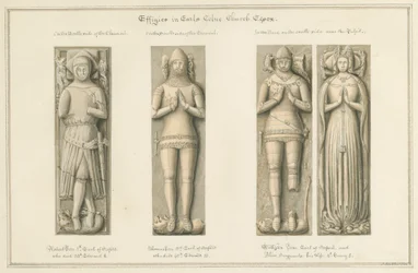 Essex - Earls Colne Church - Effigies, 1824