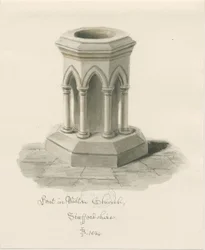 Font in Walton-on-the-Hill Church