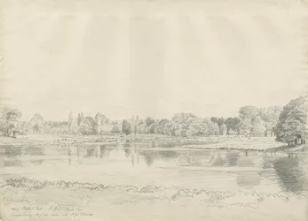 Patshull House - Park and Pool: pencil drawing