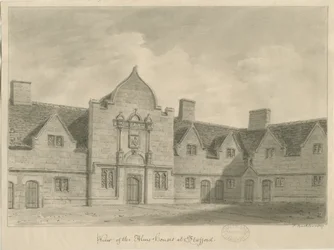 Stafford - Alms Houses: Sepia Drawing
